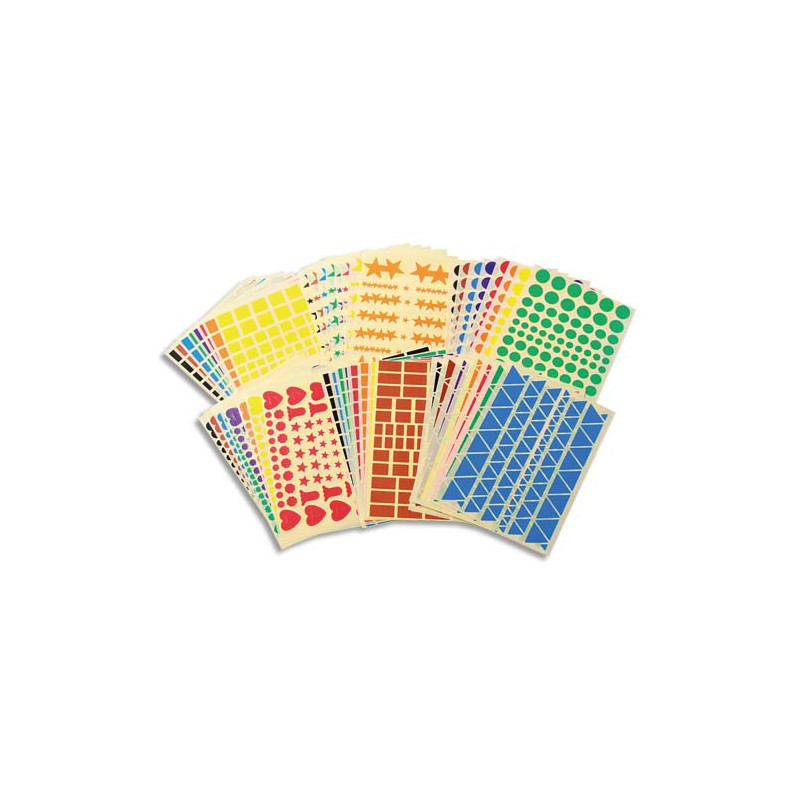 AGIPA Sachet de 48 planches de gommettes géométrique assorties