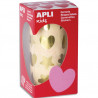 APLI KIDS Boîte de gommettes en rouleau forme cur, fleurs, larmes et étoiles couleur or