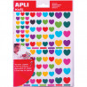 APLI KIDS Pochette de 6 feuilles (624 u) de gommettes forme coeur couleurs peps