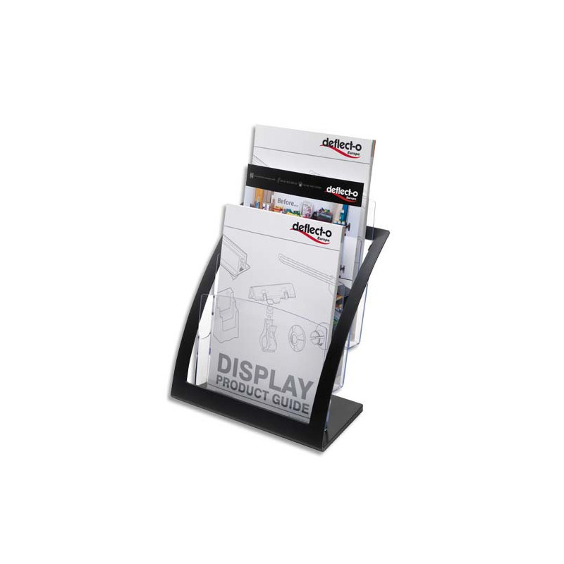 DEFLECTO Porte-brochures 3 compart. A4 Contemporary + Porte-cartes A4 L28,9xH34,9xP15,6 cm transparent