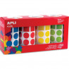 APLI KIDS Boîte de 4 rouleaux de gommettes (8260 u) géométrique 20mm, couleurs ass (jne, bl, rge, vrt)