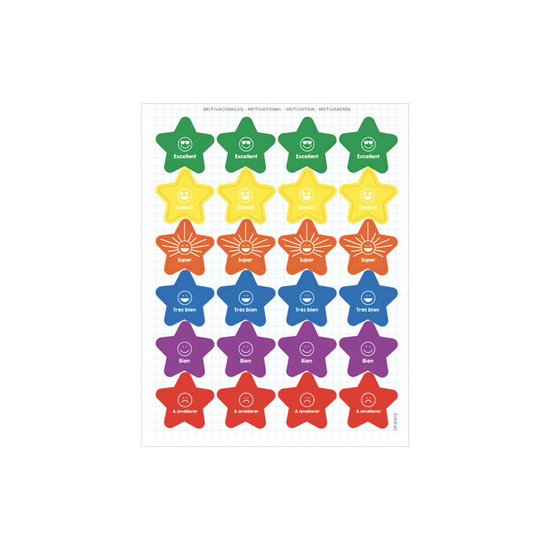 APLI KIDS Pochette de 12 feuilles de gommettes enlevables motivation