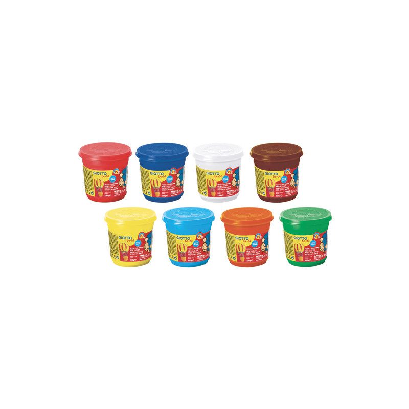 GIOTTO BE-BE, Pot de 220 gr de pâtes jouer couleurs assorties, livré par lot de 18