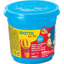 GIOTTO BE-BE, Pot de 220 gr de pâtes jouer couleurs couleur cyan, livré par lot de 8