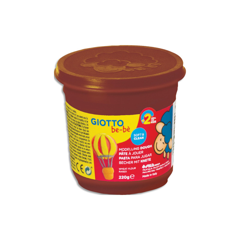 GIOTTO BE-BE, Pot de 220 gr de pâtes jouer couleurs couleur marron, livré par lot de 8