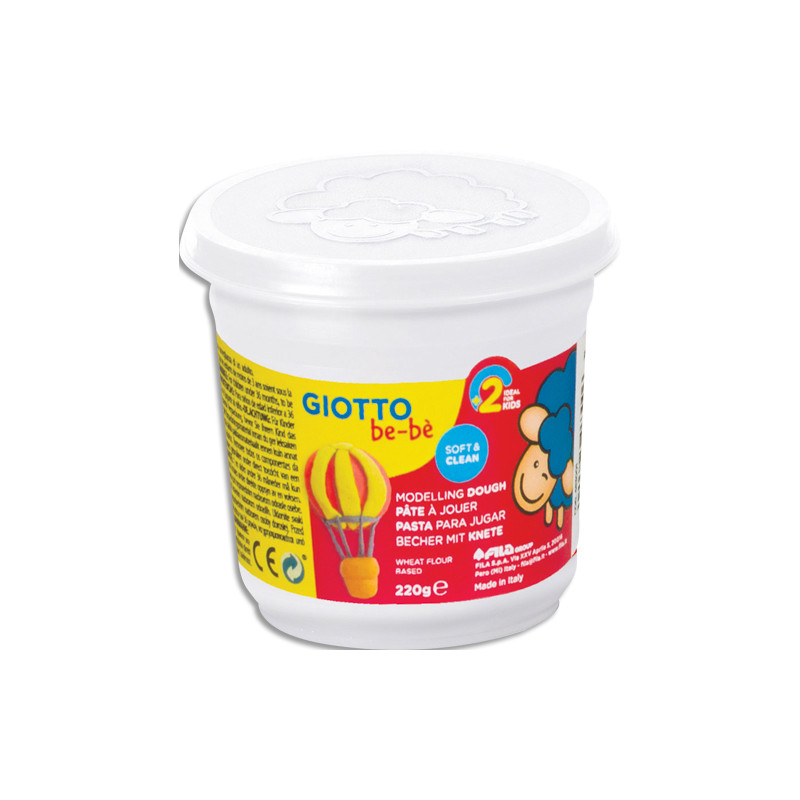 GIOTTO BE-BE, Pot de 220 gr de pâtes jouer couleurs couleur blanc, livré par lot de 8