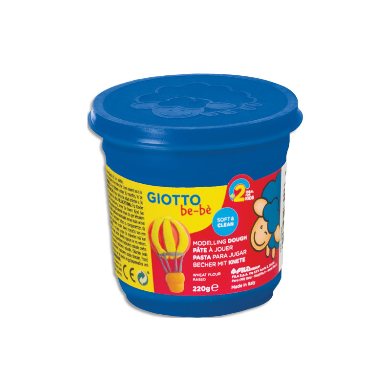 GIOTTO BE-BE, Pot de 220 gr de pâtes jouer couleurs couleur bleu, livré par lot de 8