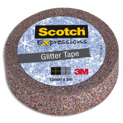 SCOTCH Ruban Expression (MaskingTape) pailleté multicolor 15mmx5m