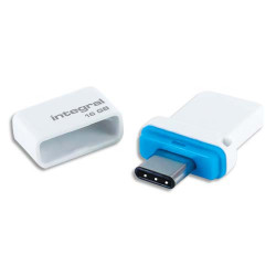 INTEGRAL Clé USB3.0 Bleu 16Go Dual Fusion double connectique Type-C INFD16GBFUSDUAL3.0-C