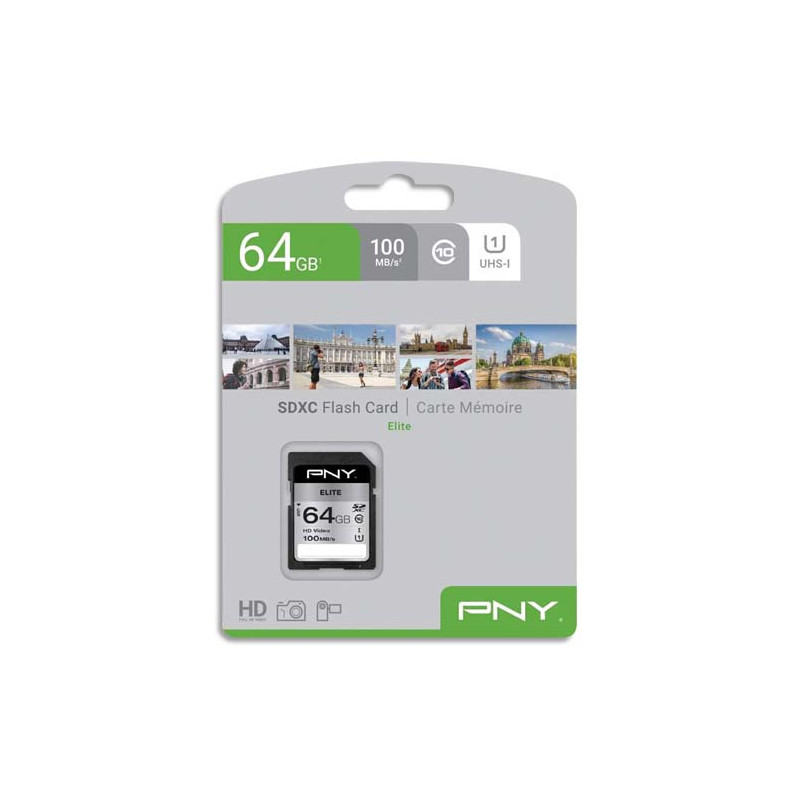 PNY Carte SD Elite 64Go P-SD64GU1100EL-GE