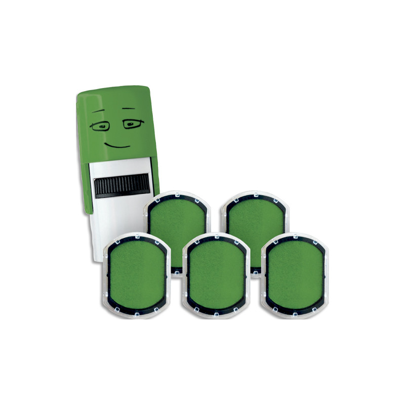 COLOP Boîte de 5 encriers vert smooth pour tampon Nio Emoji