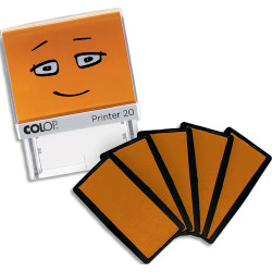 COLOP Boîte de 5 encriers orange shiny pour tampon Nio School