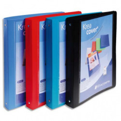 EXACOMPTA Classeur personnalisable KREACOVER en polypropylène, 4 anneaux 30mm, pour A4+ coloris Assortis