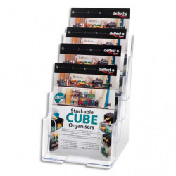 DEFLECTO Porte-brochures 4 cases format A5 transparent