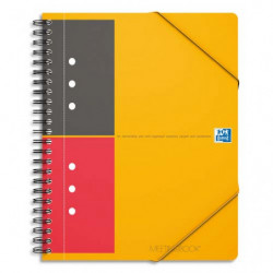 OXFORD Cahier Meetingbook spirales 160 pages perforées 80g ligné 6mm 21x31,8cm Couverture polypro Orange