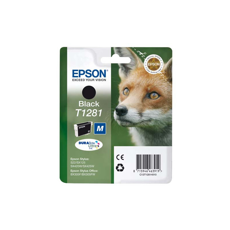EPSON Cartouche Jet d'Encre DURABrite Ultra Ink Black ''Renard'' T1281 - C13T12814012