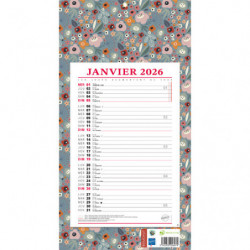 CBG Plaque et éphéméride mensuel VEGETAL,Janvier à Décembre 2025, 19x36cm, 1 &oelig;illet
