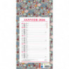 CBG Plaque et éphéméride mensuel VEGETAL,Janvier à Décembre 2025, 19x36cm, 1 &oelig;illet