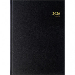 BREPOLS Agenda Janvier à Décembre 2025 SANTEX Bremax 2, 1 jour sur 2 pages, 8 colonnes, 21x29cm, noir