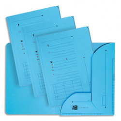 OXFORD Paquet de 25 chemises HV ULTIMATE 2 rabats. En kraft 240g. Pour format A4. Coloris Bleu vif