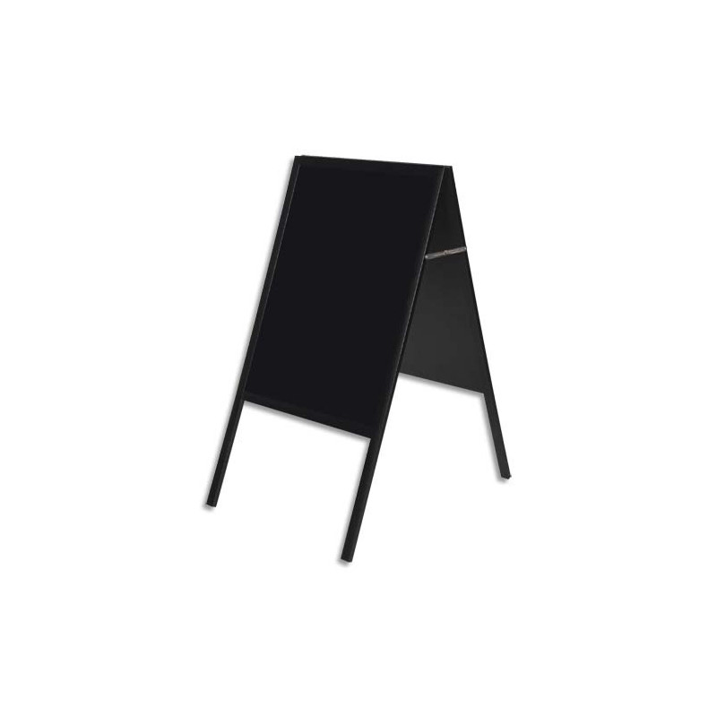 BI-OFFICE Chevalet ardoise Noir double face, cadre en bois - Format L45 x H60 cm