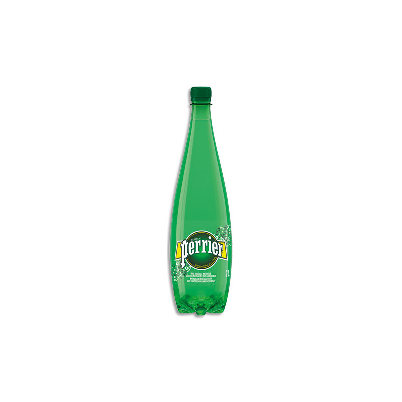 PERRIER Bouteille plastique d'eau pétillante d'1 litre minérale