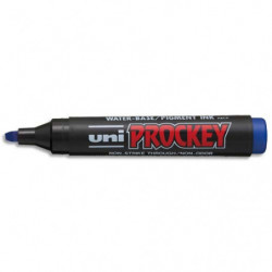 UNI-BALL Marqueur permanent pte biseautée corps plastique encre pigmentée à base d'eau Bleue UNI PROCKEY