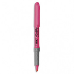 BIC Highlighter Grip Surligneurs Pointe Biseautée - Rose