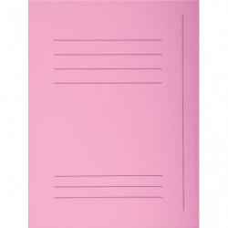 EXACOMPTA Paquet de 50 chemises pré-imprimés 3 rabats SUPER 250 en carte 210 grammes Rose