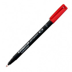 STAEDTLER Feutre multi-usages pour support lisse LUMOCOLOR Encre rouge permanente Pointe fine de 0,6mm