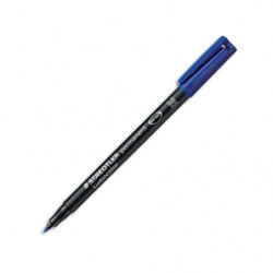 STAEDTLER Feutre multi-usages pour support lisse LUMOCOLOR Encre bleue permanente Pointe de 1mm