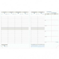 EXACOMPTA Semainier BARBARA Horizons 271 semaine sur 2 pages avec répertoire, 27x21cm PVC Noir