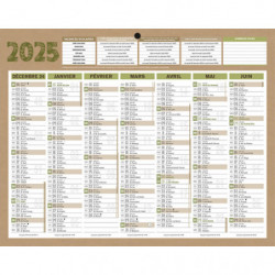CBG Calendrier janvier à Décembre NATURA mini, 100% recyclé, 21x26,5cm, 1 trou