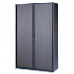 MT INTERNATIONAL Armoire haute monobloc éco Corps et Rideau anthracite - Dimensions L120 x H198 x P43 cm