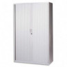 MT INTERNATIONAL Armoire haute monobloc éco Corps et Rideau Gris clair - Dimensions L120 x H198 x P43 cm