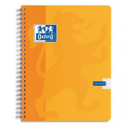 OXFORD Cahier Color Life spiralé 180 pages petits carreaux 5x5 grand format 21x29,7cm. Couverture carte