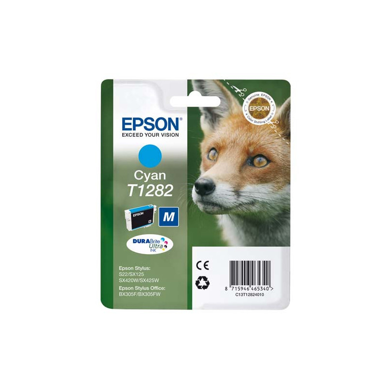 EPSON Cartouche Jet d'Encre DURABrite Ultra Cyan ''Renard'' - C13T12824012