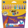 BIC Kids Visaquarelle Feutres de Coloriage avec Pointe Pinceau - Couleurs Assorties, Etui Carton de 10