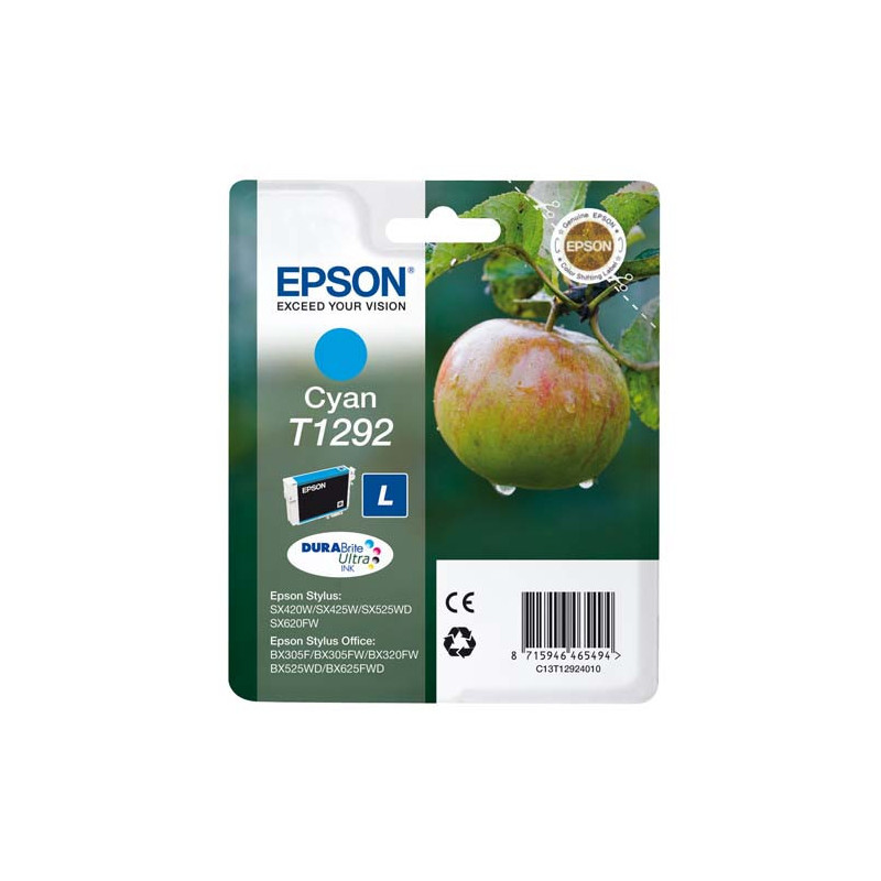 EPSON Cartouche Jet d'Encre DURABrite Ultra Cyan ''Pomme'' - C13T12924012