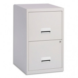 PIERRE HENRY Classeur pour DS 2 tiroirs Gris, poignée vague, fermeture sélective, L40 x H66 x P40 cm