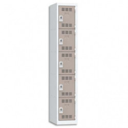 PIERRE HENRY Vestiaire 5 Cases + 1 Colonne - Dimensions : L30 x H180 x P50 cm Gris perle basalte