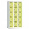 PIERRE HENRY Vestiaire 5 Cases + 3 Colonnes - Dimensions : L90 x H180 x P50 cm Gris perle anis