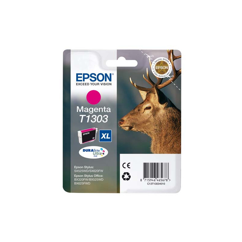 EPSON Cartouche Jet d'Encre DURABrite Ultra Magenta (XL) ''Cerf'' - C13T13034012