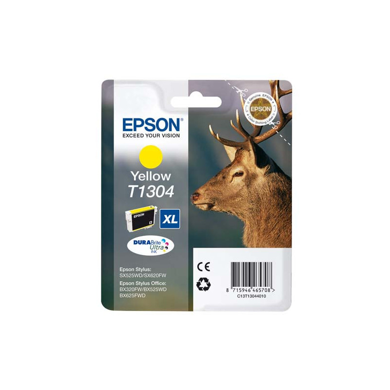 EPSON Cartouche Jet d'Encre DURABrite Ultra Jaune (XL) ''Cerf'' - C13T13044012