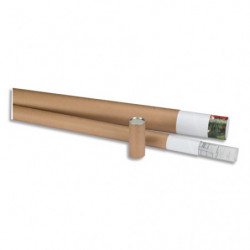 Tube d'expédition en carton 72g avec embouts emboîtables plastique Blanc, Format A4/A3 : D4 x L31 cm