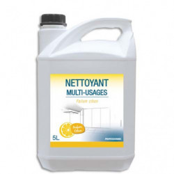 Bidon de 5 Litres Nettoyant désodorisant multi-usages pour sols et surfaces dures parfum citron