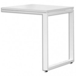 MT INTERNATIONAL Retour bureau MT1 élégance Blanc piétement Blanc - Dimensions L80 x H74 x P60 cm