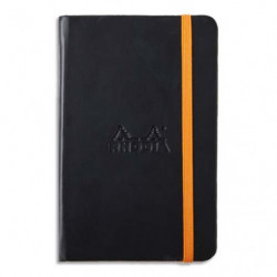 RHODIA Carnet Rhodiarama 9x14cm 192 pages lignées. Couverture rembordée Noire
