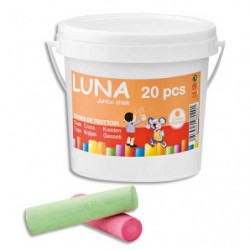 WONDAY Seau contenant 20 craies pour trottoir dimensions 10cm x 25mm, couleurs assorties