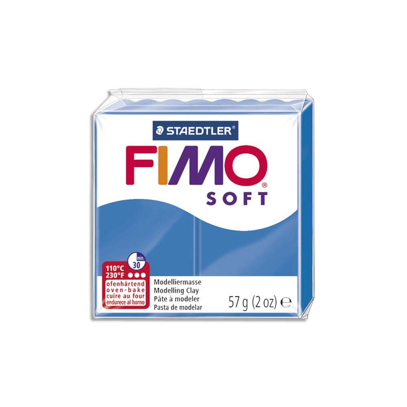 FIMO Pâte à cuire Fimo Soft de 57 g coloris Bleu Pacifique